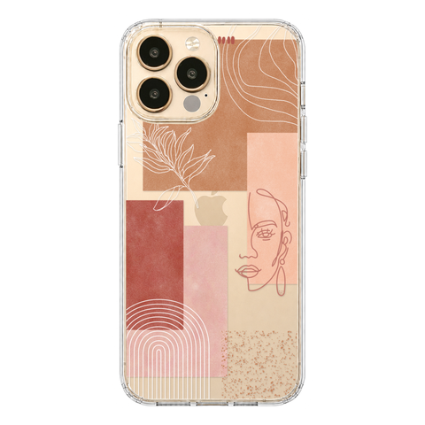 Rose Abstract Collage Clear Phone Case shown on iPhone 13 Pro Max