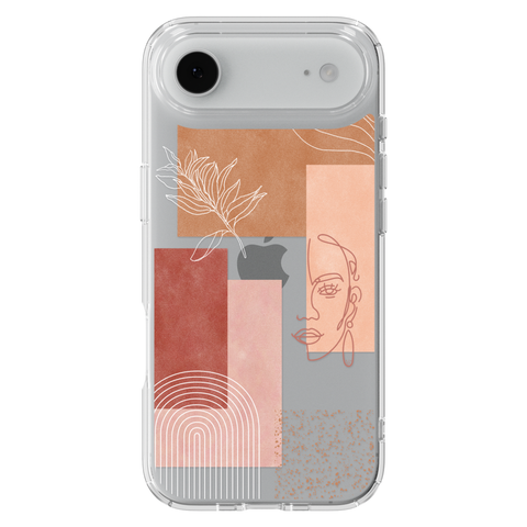 Rose Abstract Collage Clear Phone Case shown on iPhone 17 Air