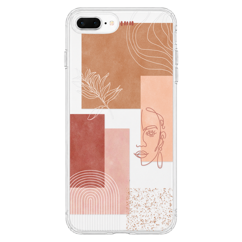 Rose Abstract Collage Clear Phone Case shown on iPhone 7 Plus/8 Plus