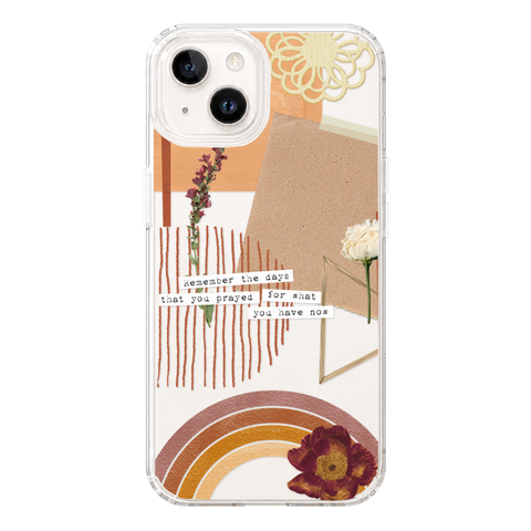 Rustic Abstract Collage Scraps Phone Case For iPhone 17 16 15 14 13 7 8 SE Galaxy S26 S25 shown on iPhone 13