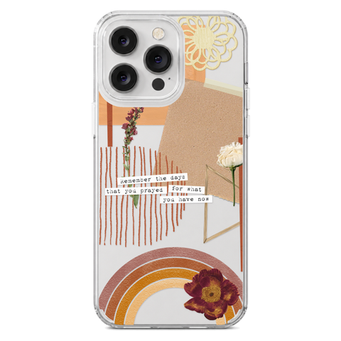 Rustic Abstract Collage Scraps Phone Case For iPhone 17 16 15 14 13 7 8 SE Galaxy S26 S25 shown on iPhone 14 Pro Max
