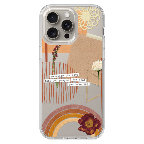 Rustic Abstract Collage Scraps Phone Case For iPhone 17 16 15 14 13 7 8 SE Galaxy S26 S25 shown on iPhone 15 Pro Max