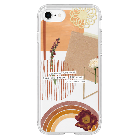 Rustic Abstract Collage Scraps Phone Case For iPhone 17 16 15 14 13 7 8 SE Galaxy S26 S25 shown on iPhone 7/8