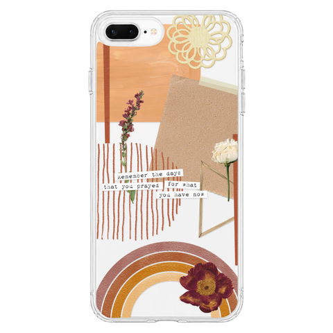 Rustic Abstract Collage Scraps Phone Case For iPhone 17 16 15 14 13 7 8 SE Galaxy S26 S25 shown on iPhone 7 Plus/8 Plus