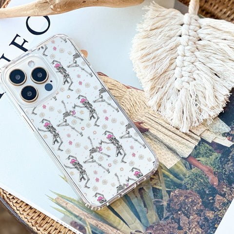 Dancing Cowboy Skeletons Clear Phone Case - The Urban Flair (Feat)
