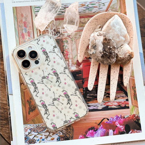 Dancing Cowboy Skeletons Clear Phone Case - The Urban Flair (Feat)