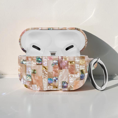 Rose Gold Abalone Shell Print AirPods Case - The Urban Flair (Feat)