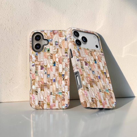 Rose Gold Abalone Shell Print Tough Phone Case - The Urban Flair (Feat)