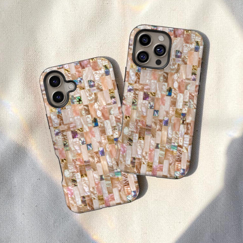 Rose Gold Abalone Shell Print Tough Phone Case - The Urban Flair (Feat)