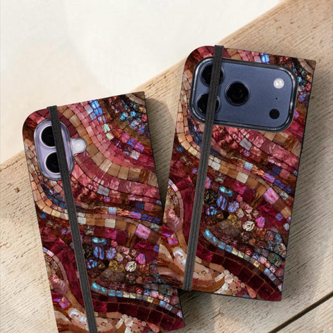 Red Garnet Stained Glass Print Wallet Phone Case - The Urban Flair (Feat)