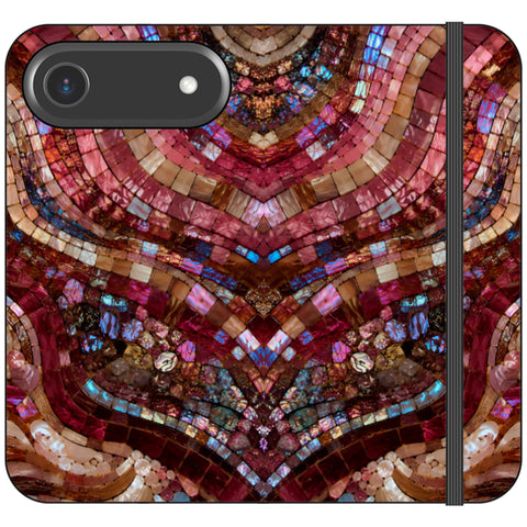 Red Garnet Stained Glass Print Wallet Phone Case for iPhone 17 Air