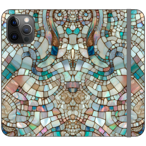 Mermaid Stained Glass Print Wallet Phone Case for iPhone 12 Pro Max