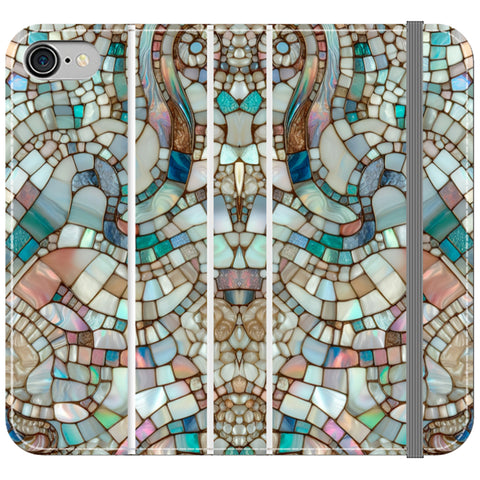 Mermaid Stained Glass Print Wallet Phone Case for iPhone 7/8 and iPhone SE [2020/2022]