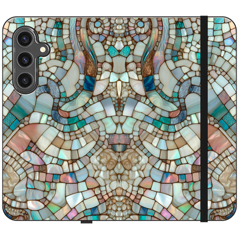 Mermaid Stained Glass Print Wallet Phone Case for Galaxy S24