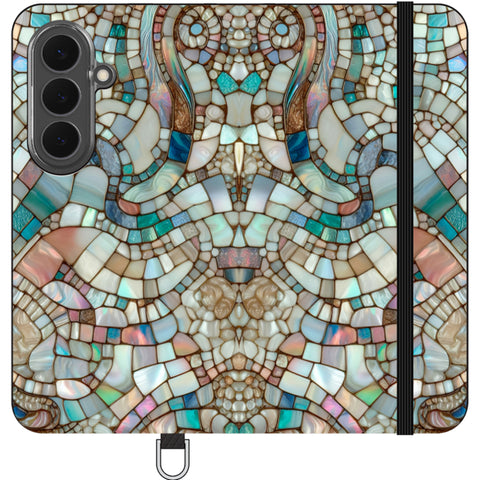 Mermaid Stained Glass Print Wallet Phone Case for Galaxy S26