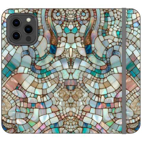 Mermaid Stained Glass Print Wallet Phone Case for iPhone 13 Pro Max