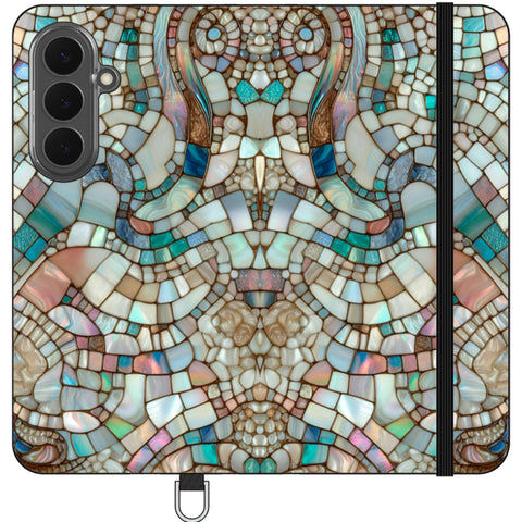 Mermaid Stained Glass Print Wallet Phone Case for Galaxy S26 Plus