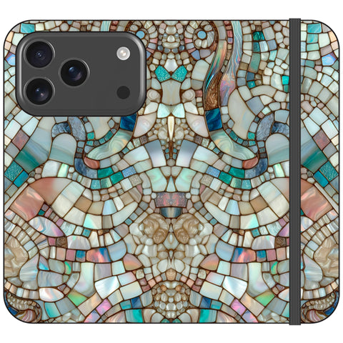 Mermaid Stained Glass Print Wallet Phone Case for iPhone 17 Pro