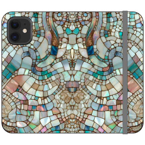 Mermaid Stained Glass Print Wallet Phone Case for iPhone 12 Mini