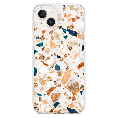 Terrazzo Phone Case For iPhone 17 16 15 14 13 7 8 SE Galaxy S26 S25 shown on iPhone 14 Plus