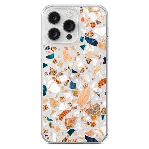 Terrazzo Phone Case For iPhone 17 16 15 14 13 7 8 SE Galaxy S26 S25 shown on iPhone 14 Pro Max