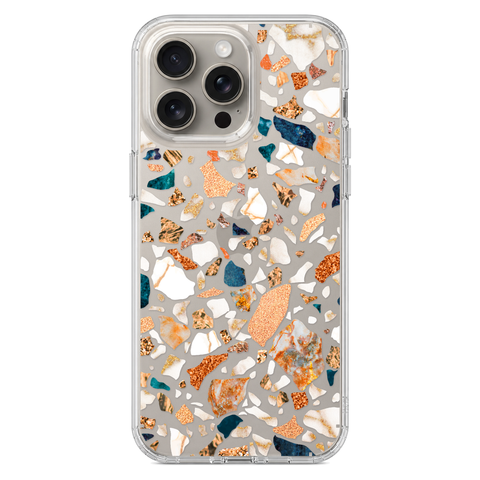 Terrazzo Phone Case For iPhone 17 16 15 14 13 7 8 SE Galaxy S26 S25 shown on iPhone 15 Pro Max
