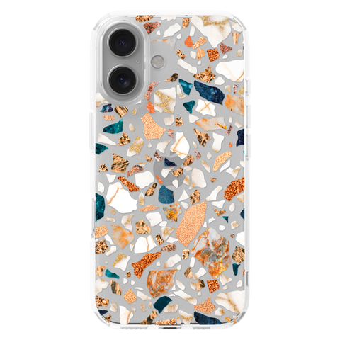 Terrazzo Phone Case For iPhone 17 16 15 14 13 7 8 SE Galaxy S26 S25 shown on iPhone 16