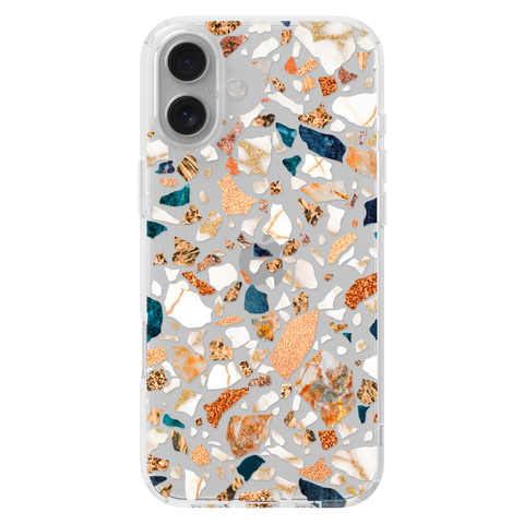 Terrazzo Phone Case For iPhone 17 16 15 14 13 7 8 SE Galaxy S26 S25 shown on iPhone 16 Plus