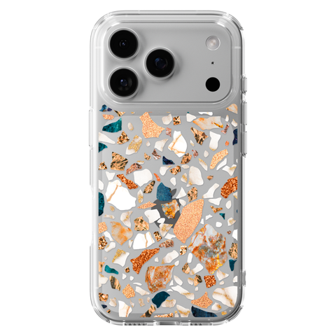 Terrazzo Phone Case For iPhone 17 16 15 14 13 7 8 SE Galaxy S26 S25 shown on iPhone 17 Pro