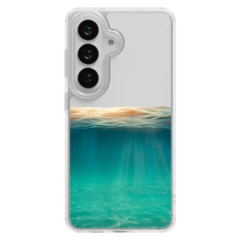 Under Water Illusion Clear Phone Case shown on Galaxy S25 Plus