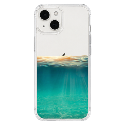 Under Water Illusion Clear Phone Case shown on iPhone 13 Mini