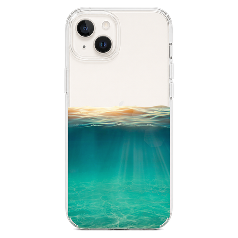 Under Water Illusion Clear Phone Case shown on iPhone 14 Plus