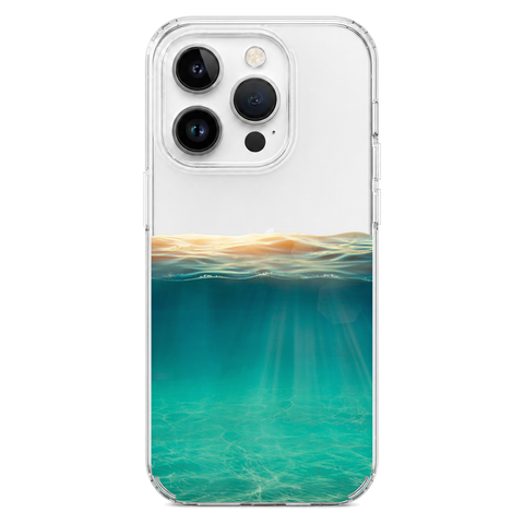 Under Water Illusion Clear Phone Case shown on iPhone 14 Pro
