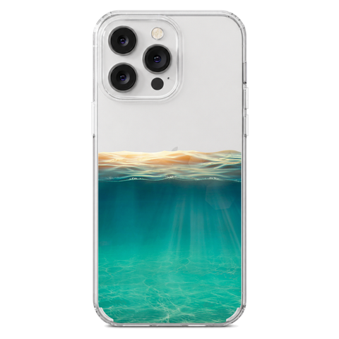 Under Water Illusion Clear Phone Case shown on iPhone 14 Pro Max