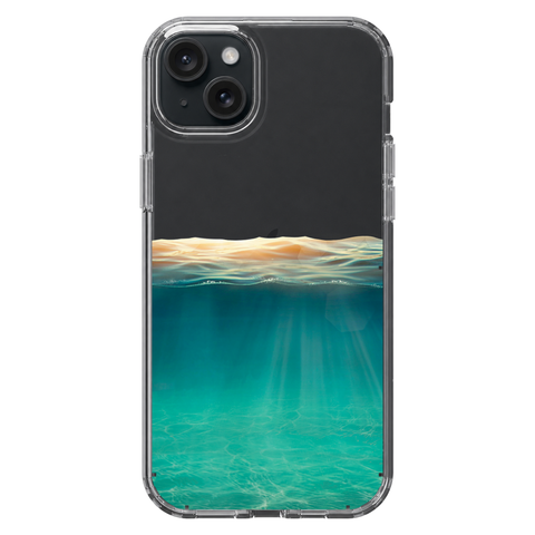 Under Water Illusion Clear Phone Case shown on iPhone 15 Plus