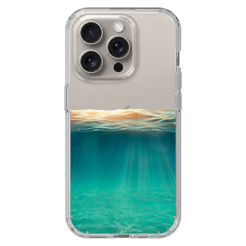 Under Water Illusion Clear Phone Case shown on iPhone 15 Pro