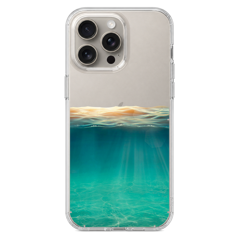 Under Water Illusion Clear Phone Case shown on iPhone 15 Pro Max