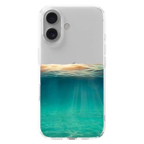 Under Water Illusion Clear Phone Case shown on iPhone 16