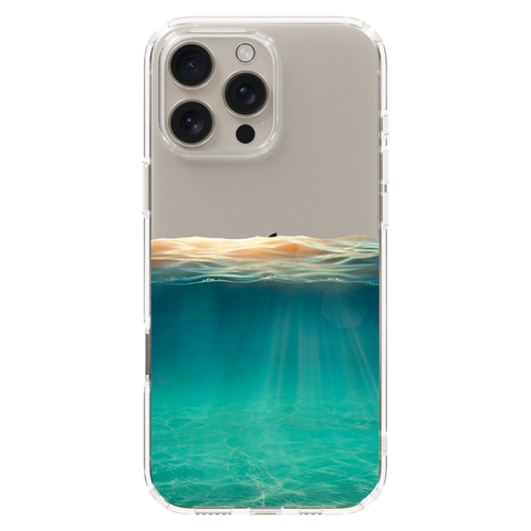Under Water Illusion Clear Phone Case shown on iPhone 16 Pro Max