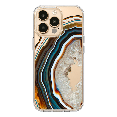 Warm Geode Clear Phone Case shown on iPhone 13 Pro