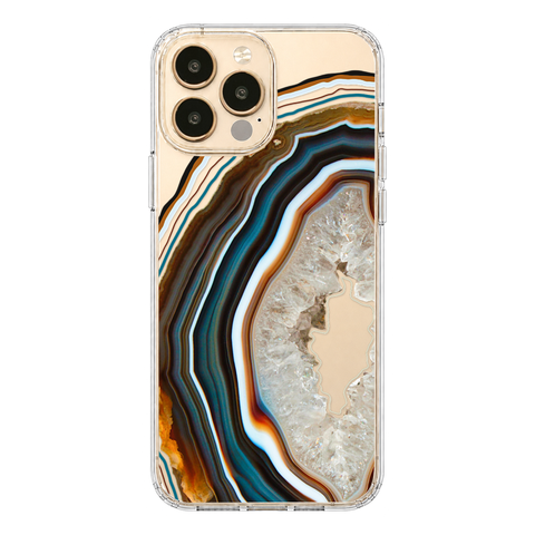Warm Geode Clear Phone Case shown on iPhone 13 Pro Max