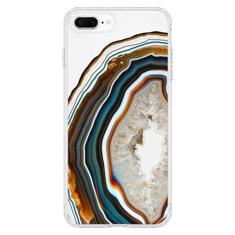 Warm Geode Clear Phone Case shown on iPhone 7 Plus/8 Plus