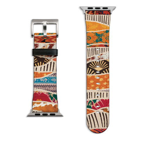Western Boho Apple Watch Band with Matte Silver hardware