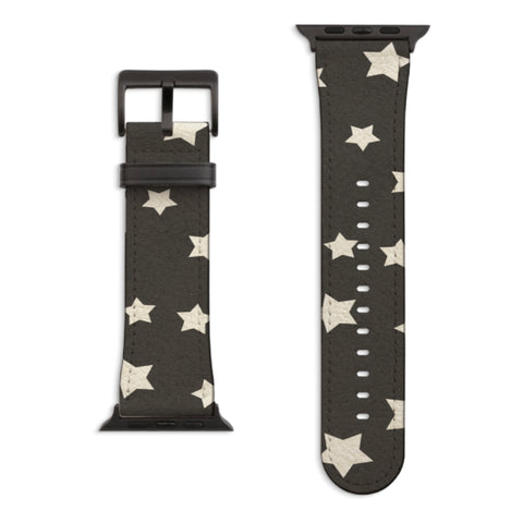 Western Star Print Apple Watch Band with Matte Black hardware