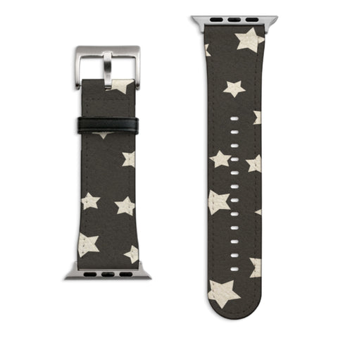Western Star Print Apple Watch Band with Matte Silver hardware