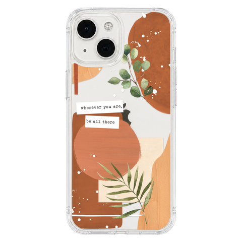 Wherever You Are Collage Clear Phone Case shown on iPhone 13 Mini