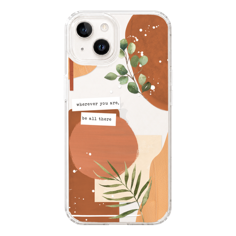 Wherever You Are Collage Clear Phone Case shown on iPhone 14