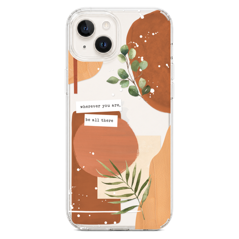 Wherever You Are Collage Clear Phone Case shown on iPhone 14 Plus