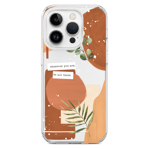 Wherever You Are Collage Clear Phone Case shown on iPhone 14 Pro
