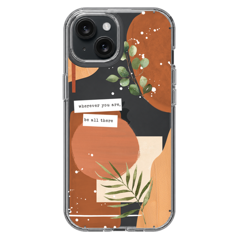 Wherever You Are Collage Clear Phone Case shown on iPhone 15